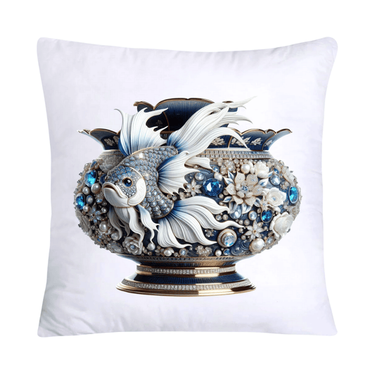 Blue Willow Stunning Koi Fish Pillow Covers 18x18-5158