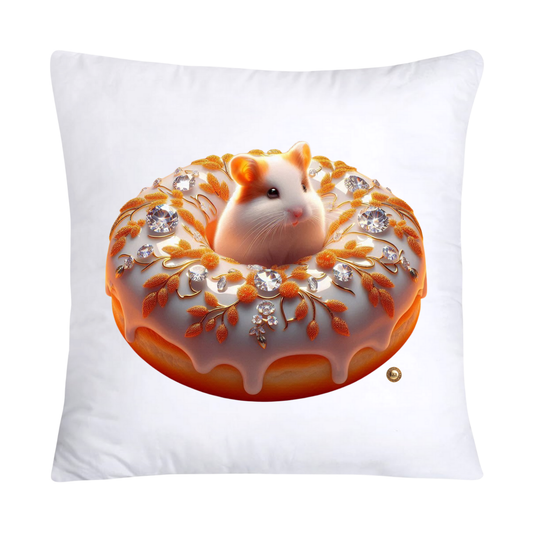 Orange Willow Whimsical Hamster in Donut Hole Pillow Covers 18X18-2198