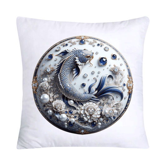 Blue Willow Stunning Koi Fish Pillow Covers 18x18-5105