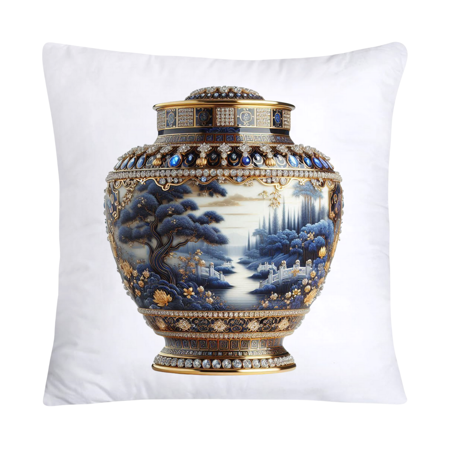 Blue and White Willow Ginger Jar Pillow Covers-115