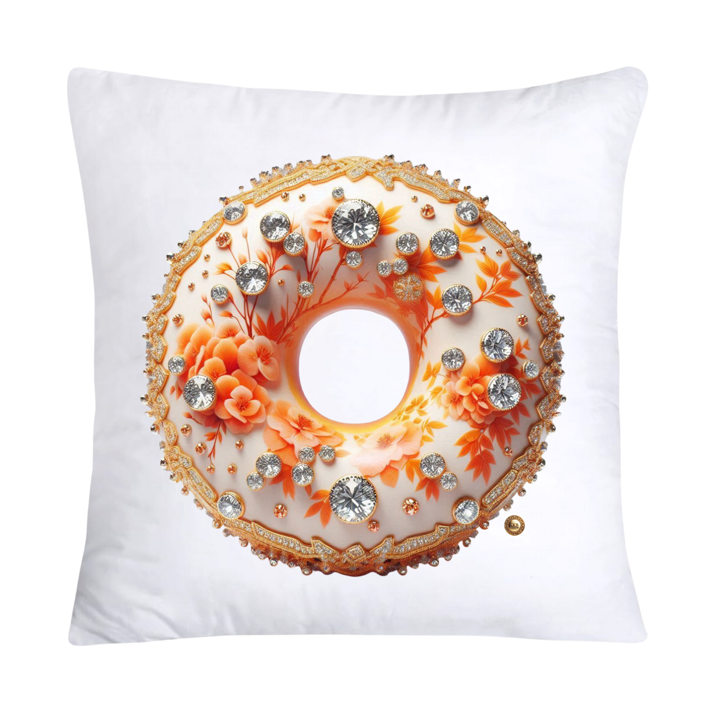 Orange Willow Donut 18x18 Throw Pillow Covers-2228