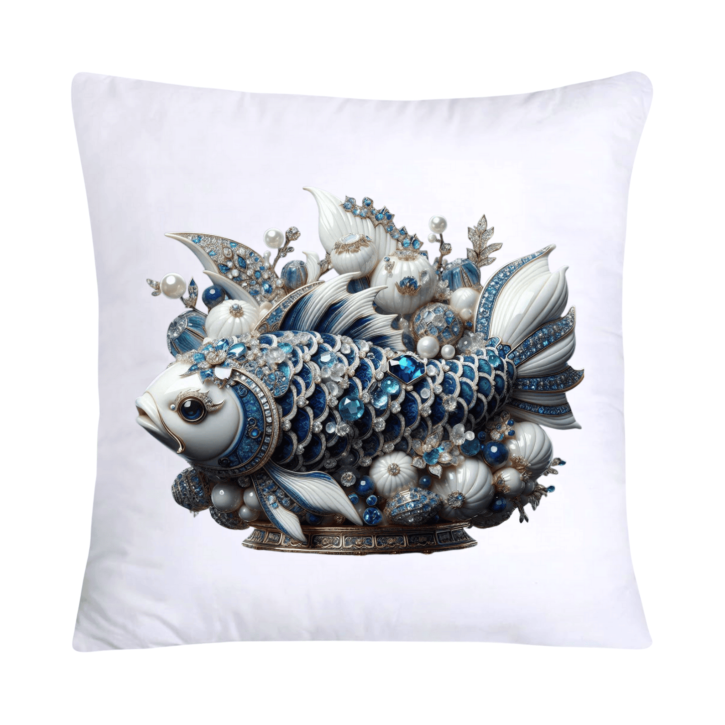 Blue Willow Stunning Koi Fish Pillow Covers 18x18-5144