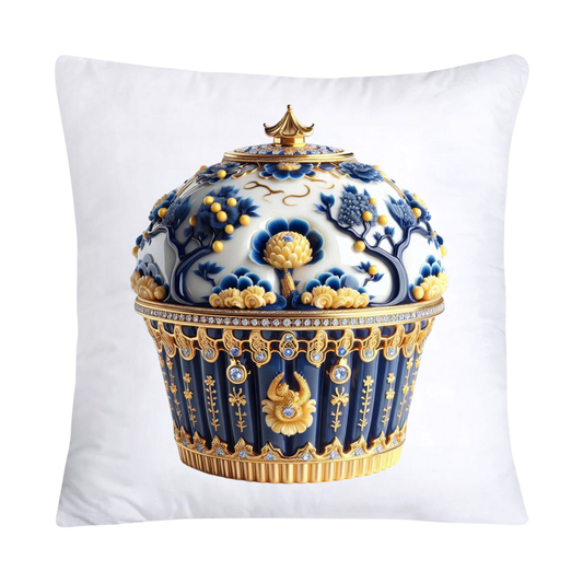 Blue and Yellow Willow 18x18 Chinoiserie Cupcake Throw Pillow Covers-5008