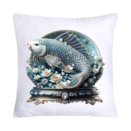 Blue Willow Stunning Koi Fish Pillow Covers 18x18-5146