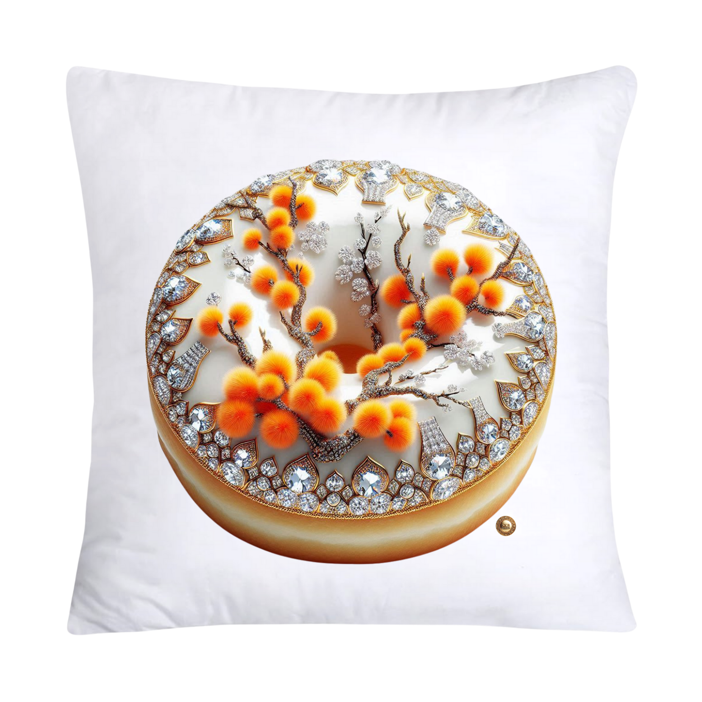 Orange Willow Donut 18x18 Throw Pillow Covers-2220