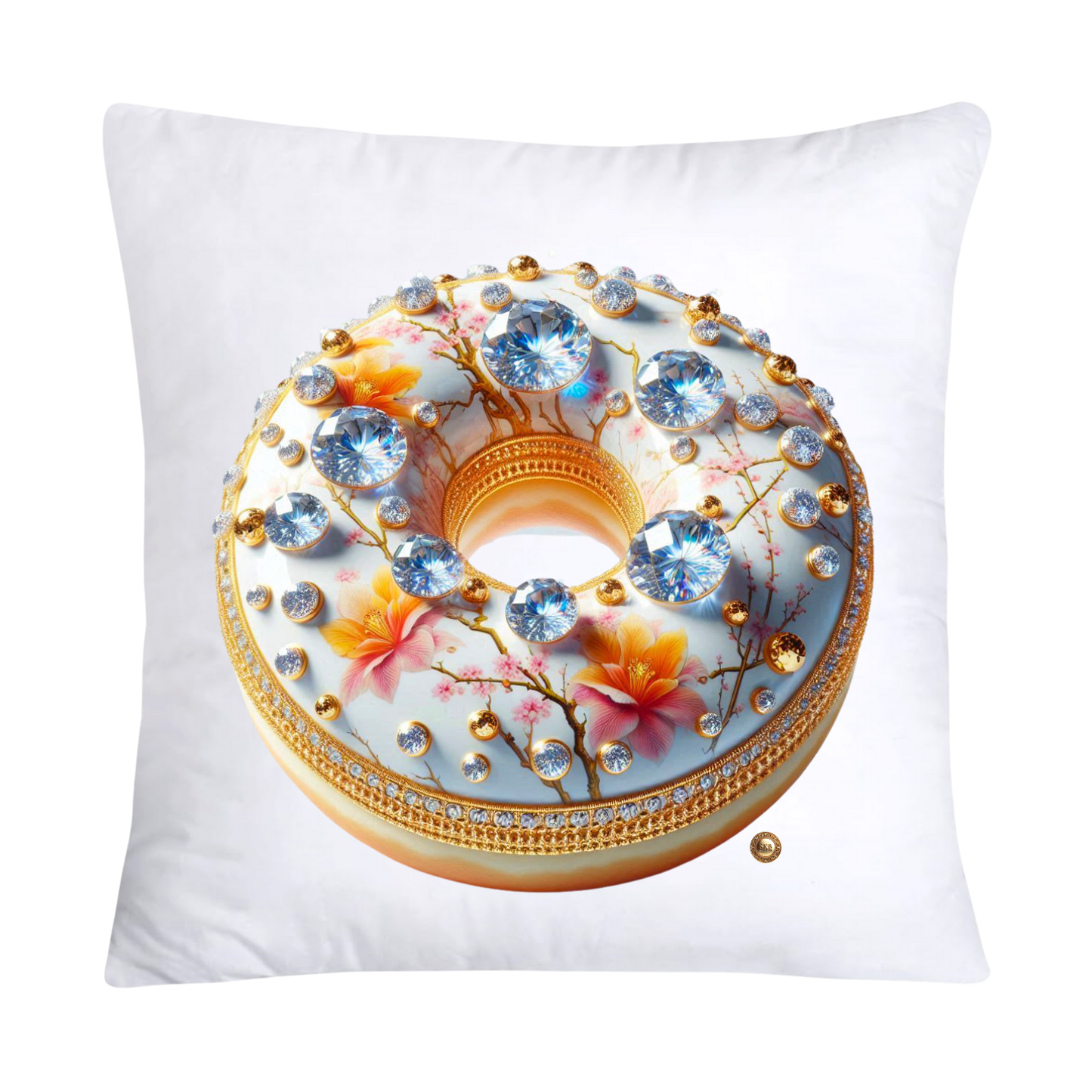 Orange Willow Donut 18x18 Throw Pillow Covers-2229