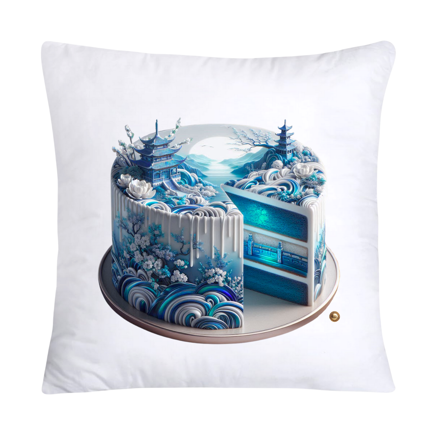 Blue Willow Sweet Cake 18x18 Pillow Covers-2406