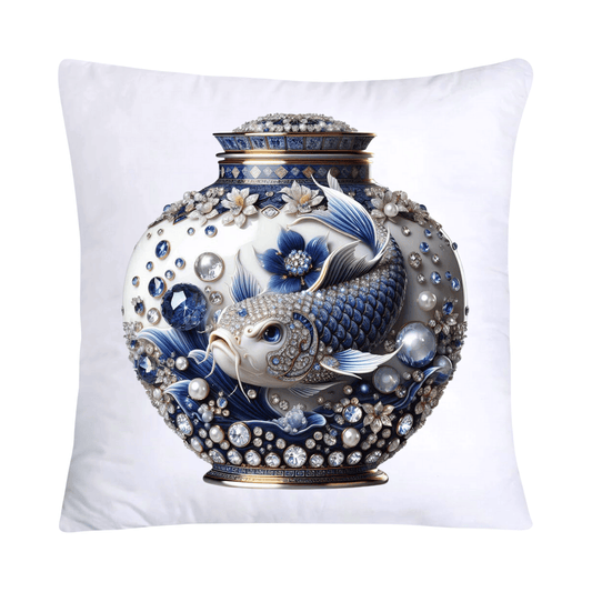 Blue Willow Stunning Koi Fish Pillow Covers 18x18-5110