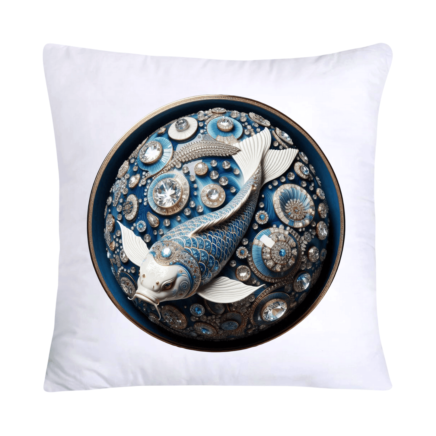 Blue Willow Stunning Koi Fish Pillow Covers 18x18-5117