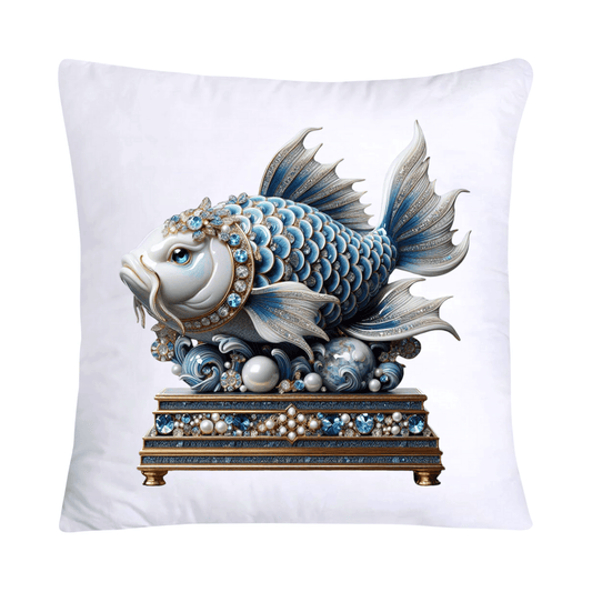 Blue Willow Stunning Koi Fish Pillow Covers 18x18-5127