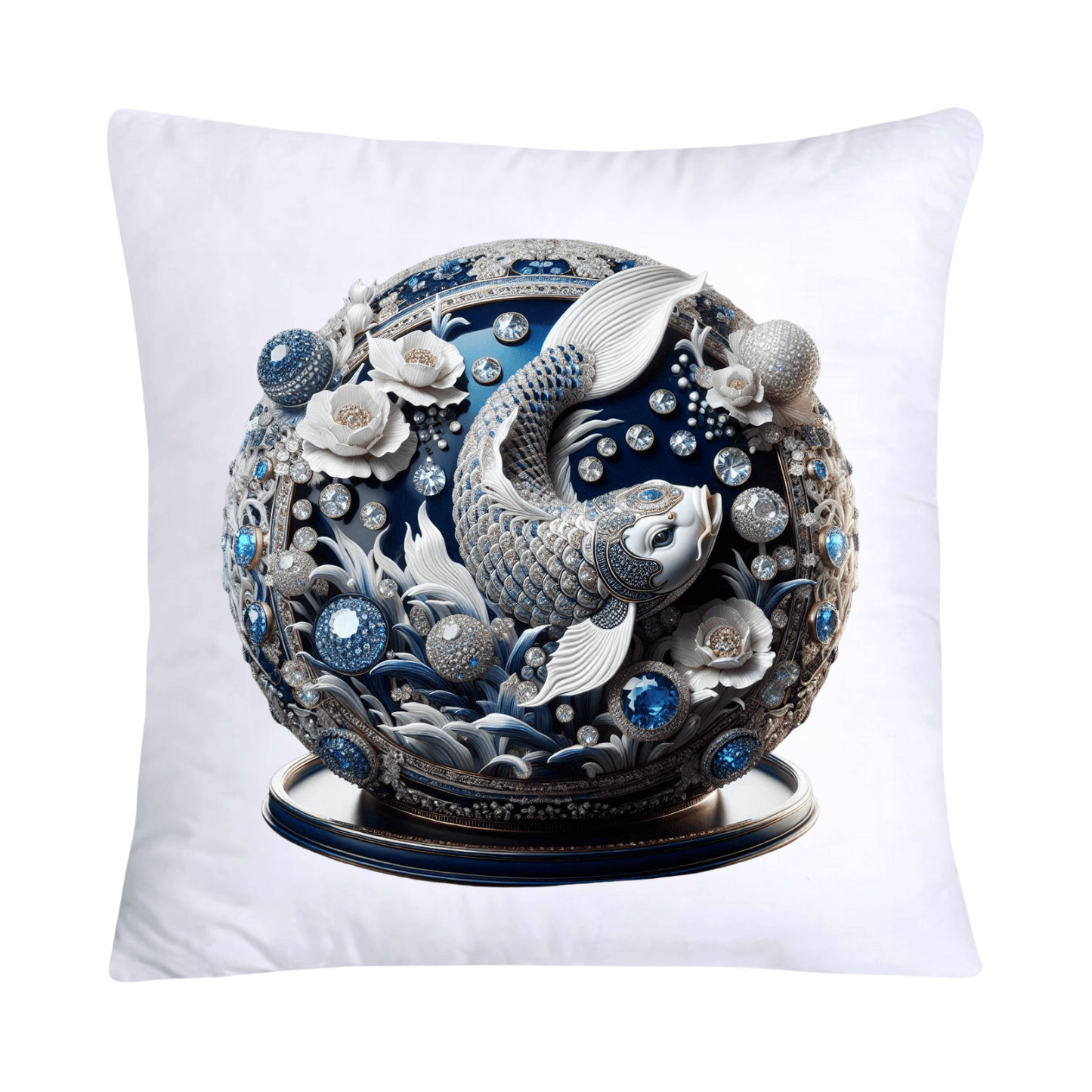 Blue Willow Stunning Koi Fish Pillow Covers 18x18-5107