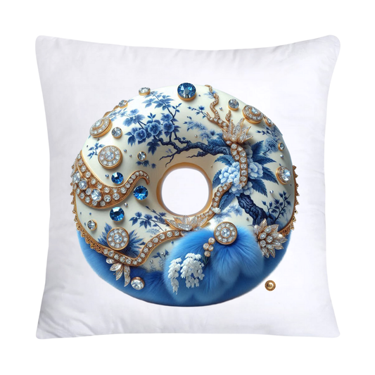 Blue Willow Whimsical Donut Throw Pillow Covers 18X18-2151