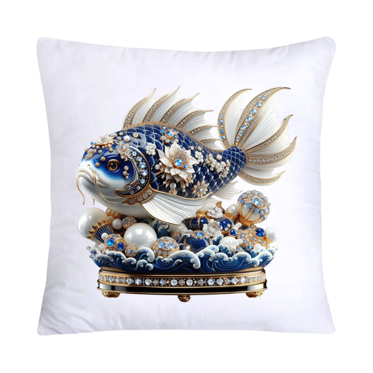 Blue Willow Stunning Koi Fish Pillow Covers 18x18-5069