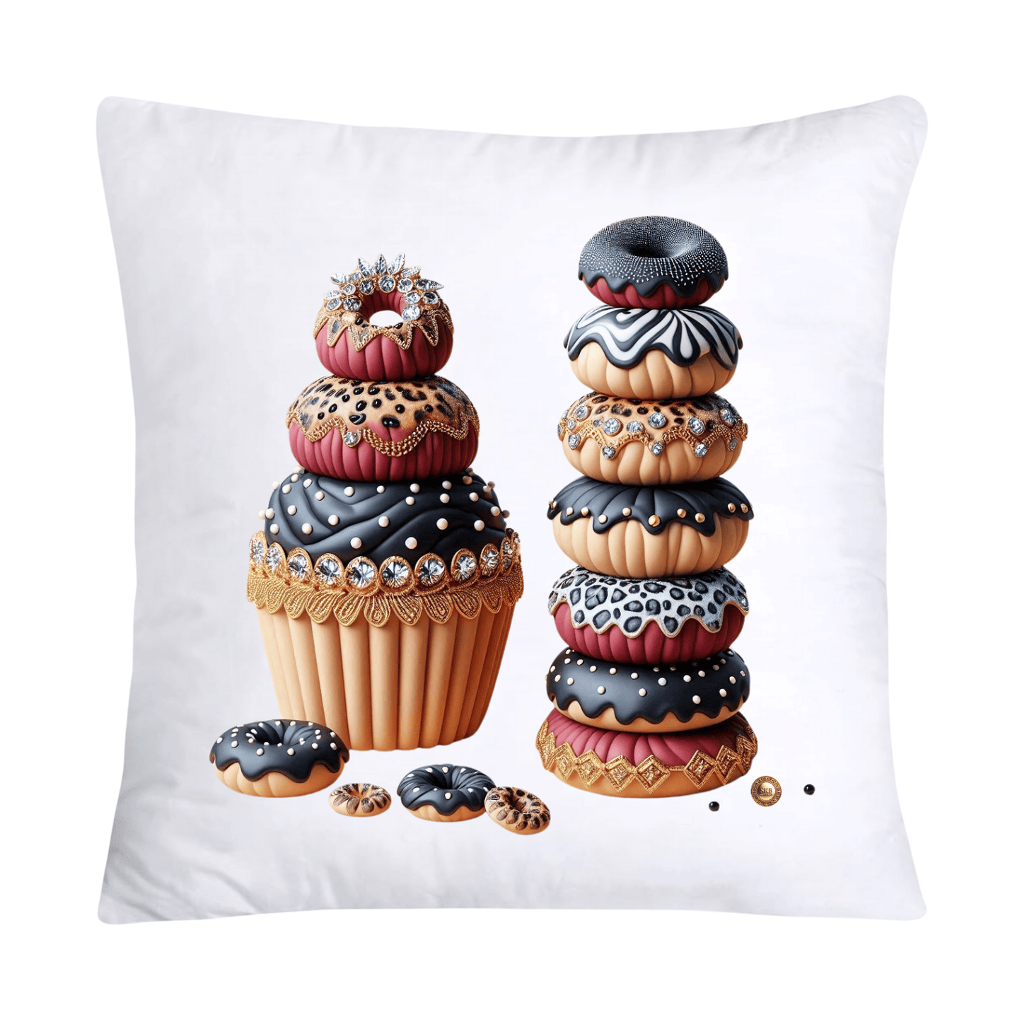 Wild Animal Print Donut Throw Pillow Covers 18x18-2537