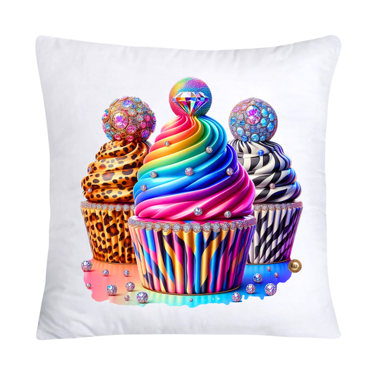 Wild Animal Print Cupcake 18x18 Throw Pillow Covers-833