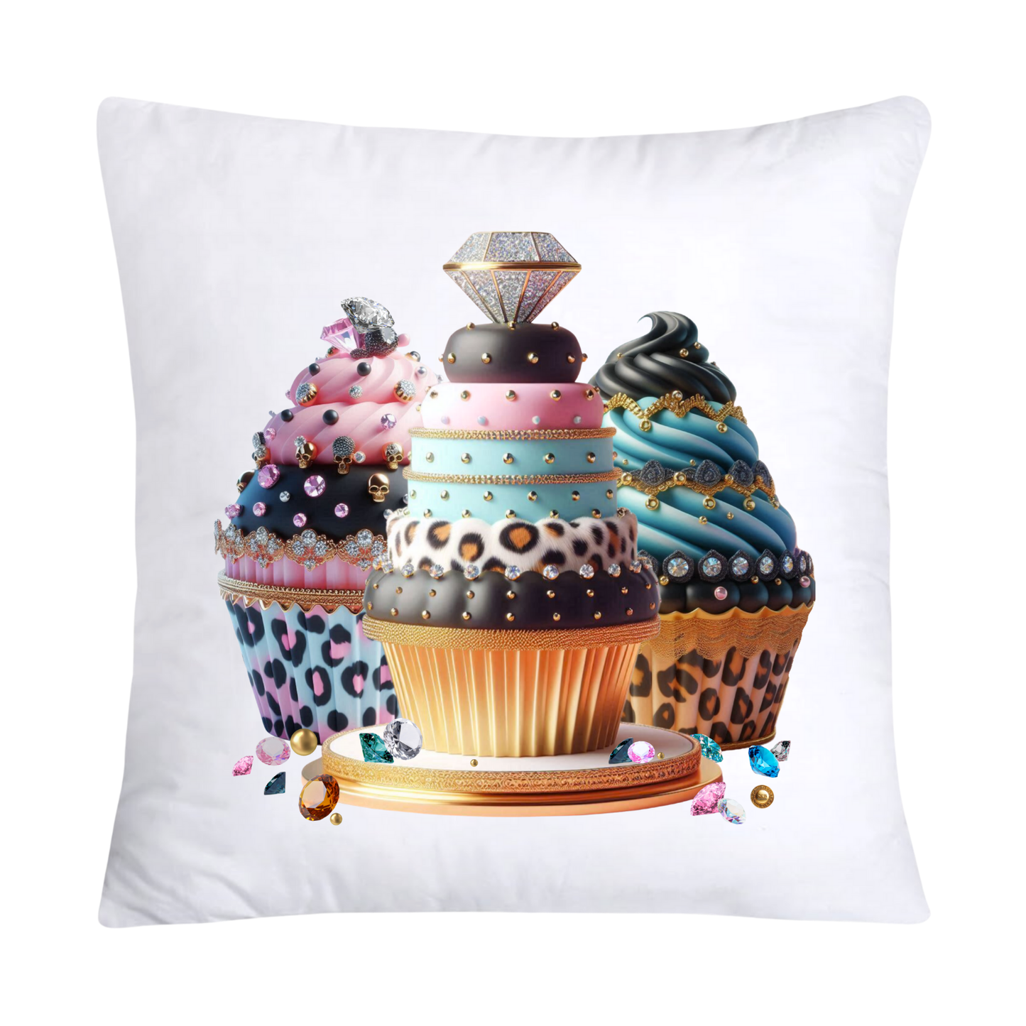 Wild Animal Print Cupcake Throw Pillow Covers 18x18-2088
