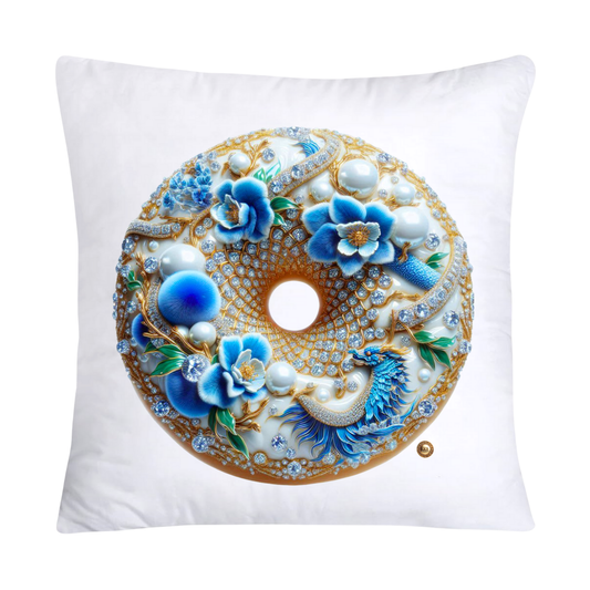 Blue Willow Whimsical Donut Throw Pillow Covers 18X18-2208