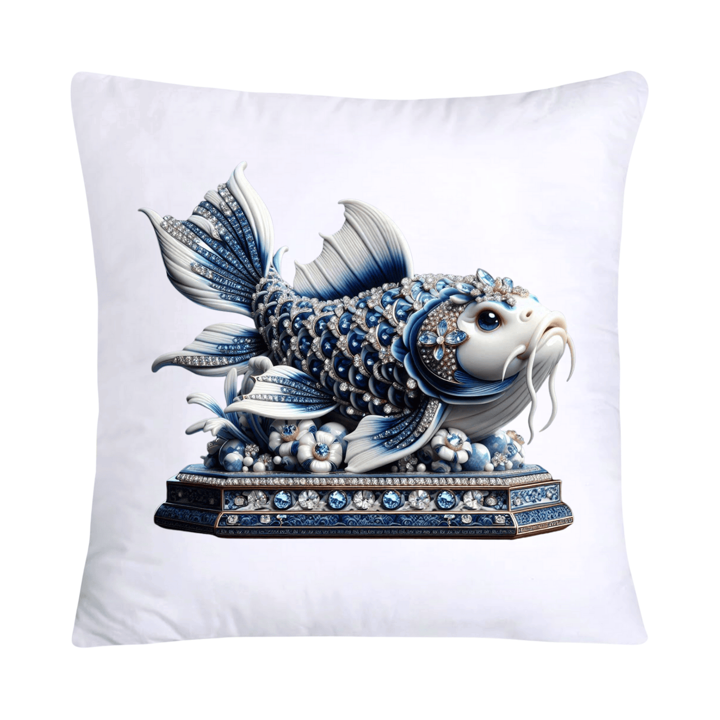Blue Willow Stunning Koi Fish Pillow Covers 18x18-5139