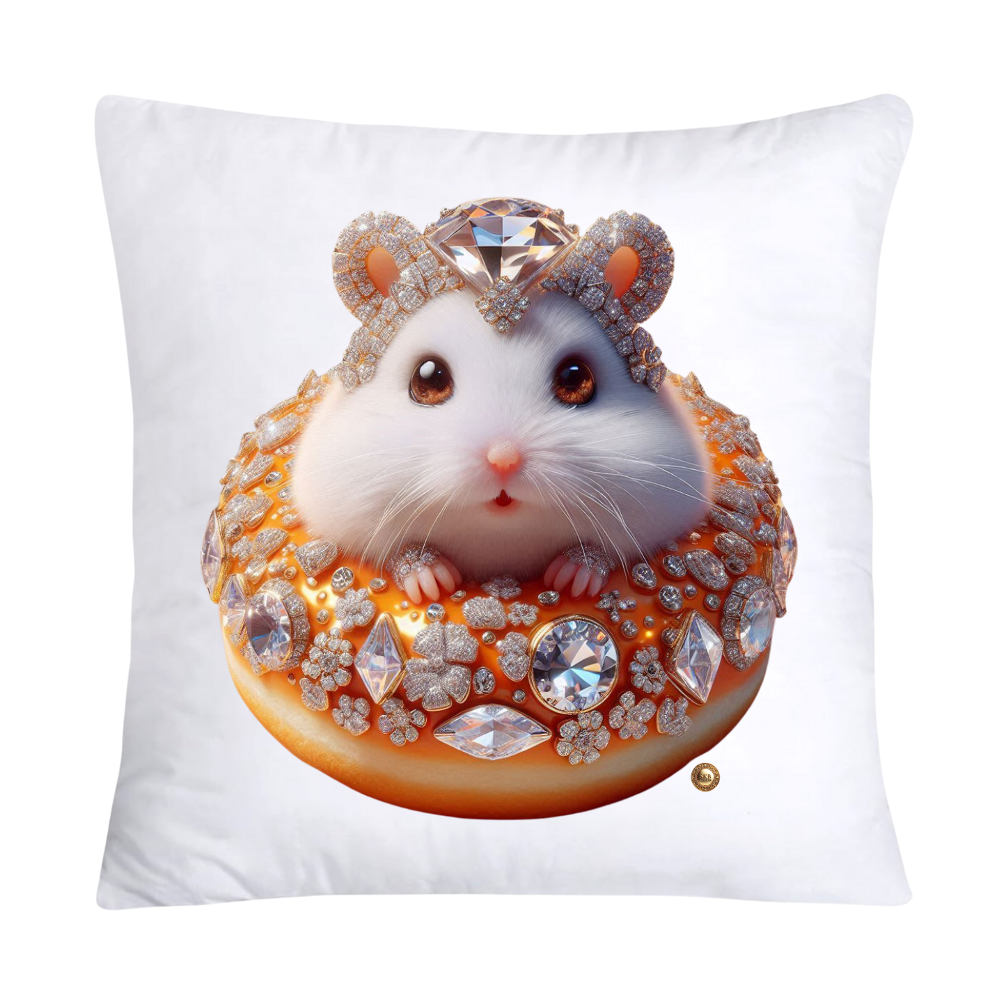 Orange Willow Whimsical Hamster in Donut Hole Pillow Covers 18X18-2187