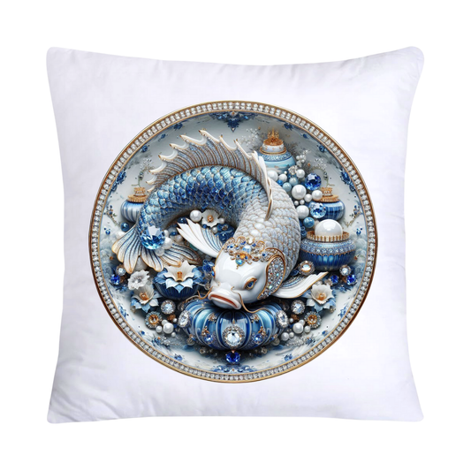 Blue Willow Stunning Koi Fish Pillow Covers 18x18-5080