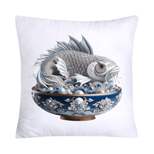 Blue Willow Stunning Koi Fish Pillow Covers 18x18-5124