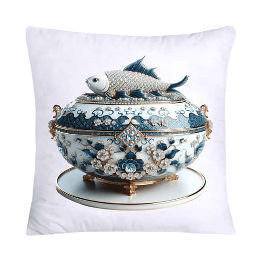 Blue Willow Stunning Koi Fish Pillow Covers 18x18-5150