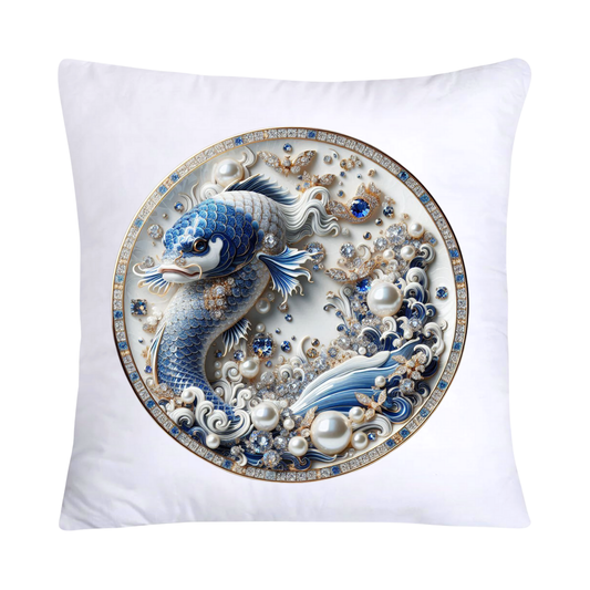 Blue Willow Stunning Koi Fish Pillow Covers 18x18-5166