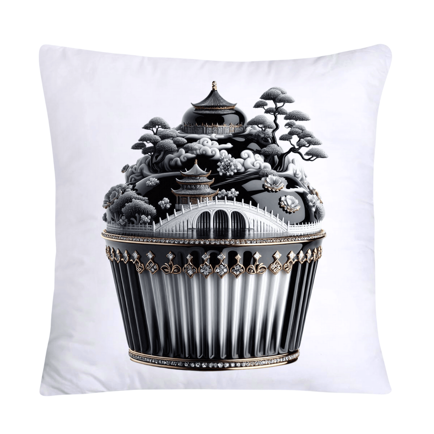 Black Willow Chinoiserie Cupcake 18x18 Throw Pillow Covers-5973