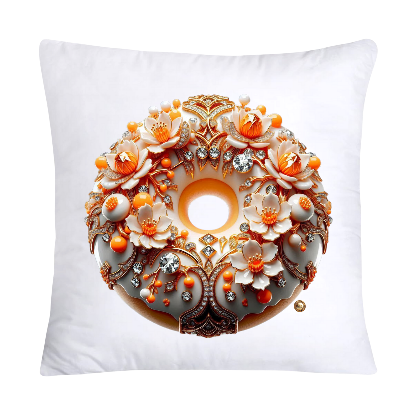 Orange Willow Donut 18x18 Throw Pillow Covers-2224