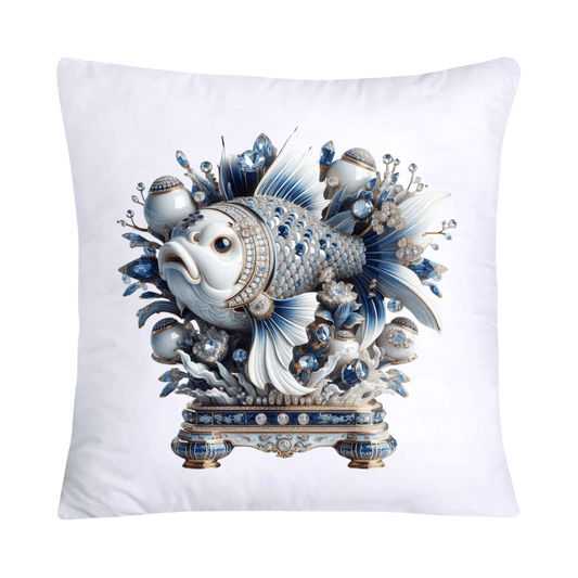 Blue Willow Stunning Koi Fish Pillow Covers 18x18-5147