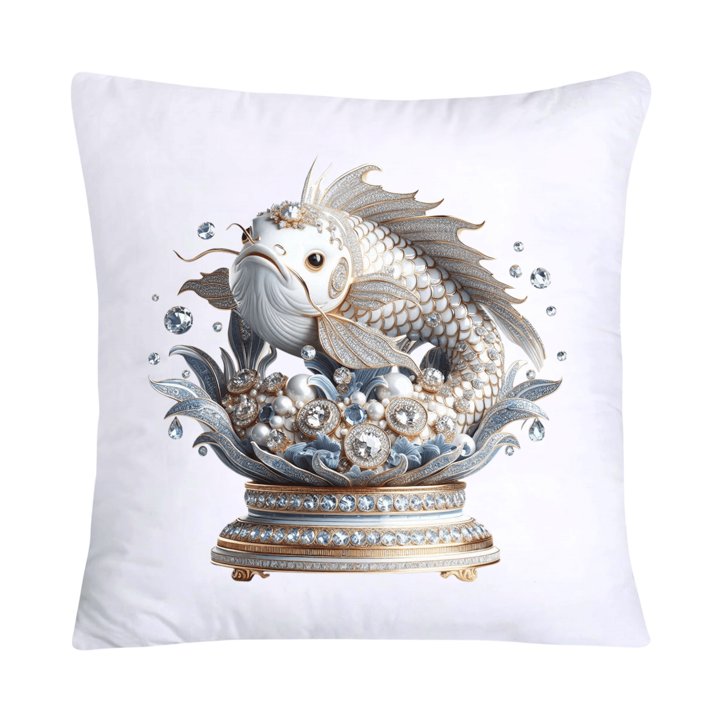 Blue Willow Stunning Koi Fish Pillow Covers 18x18-5121