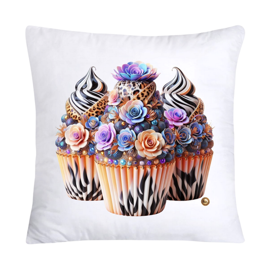 Wild Animal Print Cupcake 18x18 Throw Pillow Covers-858