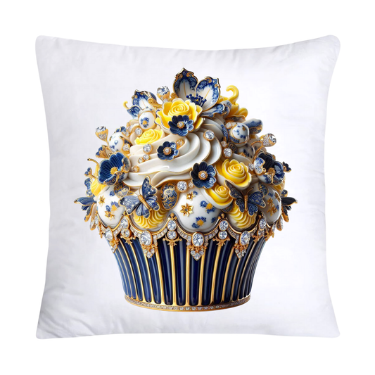 Blue and Yellow Willow 18x18 Chinoiserie Cupcake Throw Pillow Covers-5051