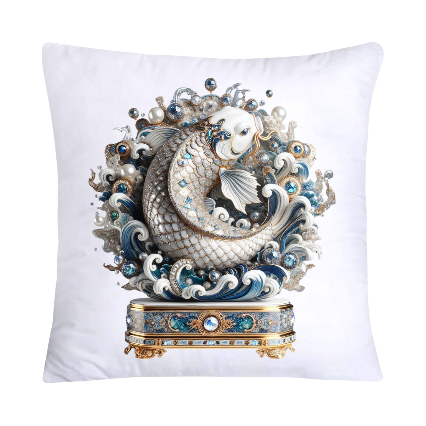 Blue Willow Stunning Koi Fish Pillow Covers 18x18-5085
