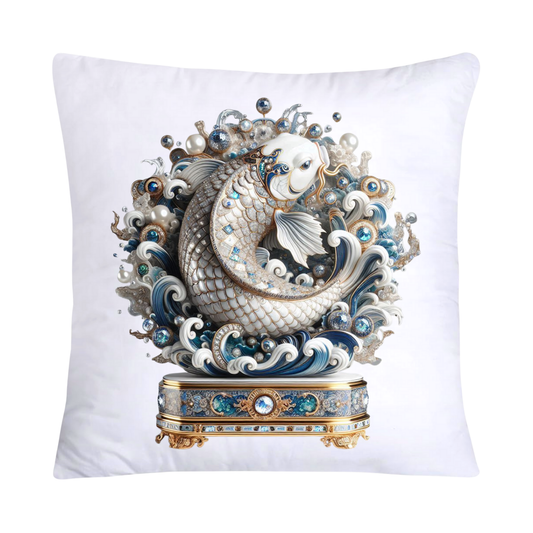 Blue Willow Stunning Koi Fish Pillow Covers 18x18-5085