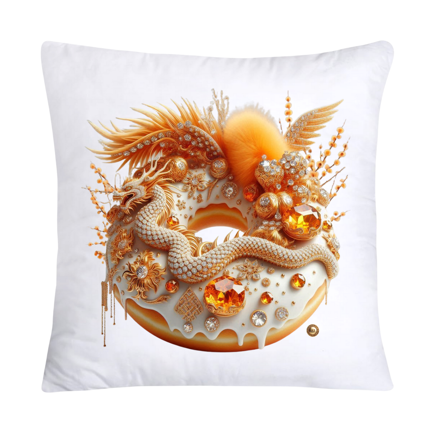 Orange Willow Donut 18x18 Throw Pillow Covers-2219