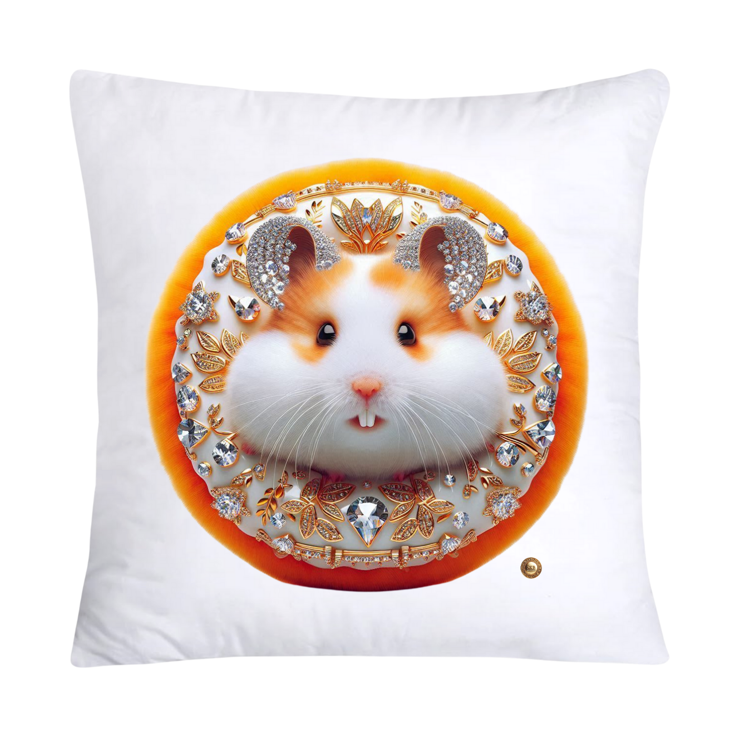 Orange Willow Whimsical Hamster in Donut Hole Pillow Covers 18X18-2204