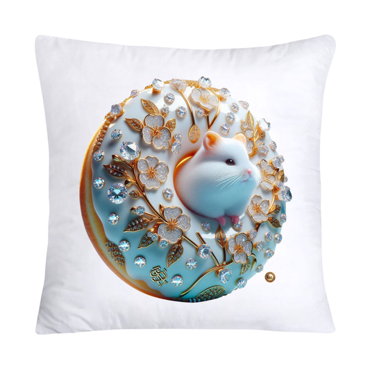 Blue Willow Whimsical Hamsters in Donut Hole Pillow Covers 18X18-2200