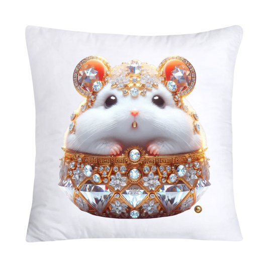 Orange Whimsical Hamster in Donut Hole Pillow Covers 18X18-2176