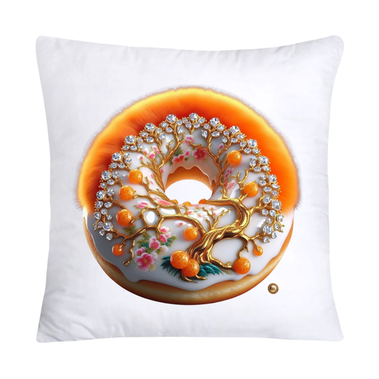 Orange Willow Donut 18x18 Throw Pillow Covers-2215