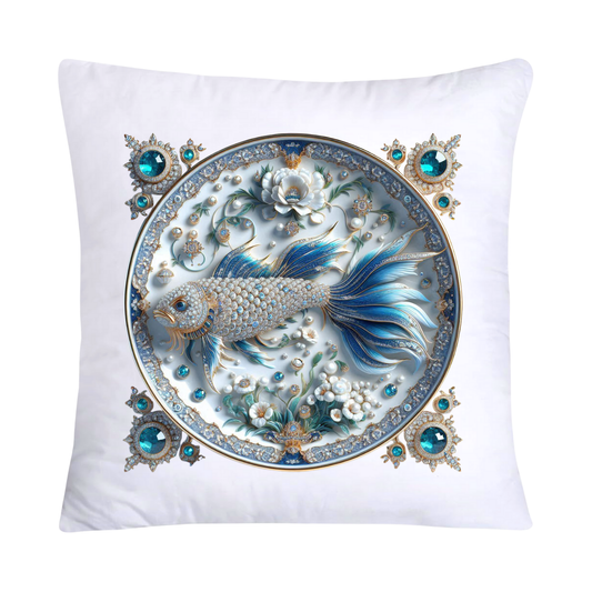 Blue Willow Stunning Koi Fish Pillow Covers 18x18-5122