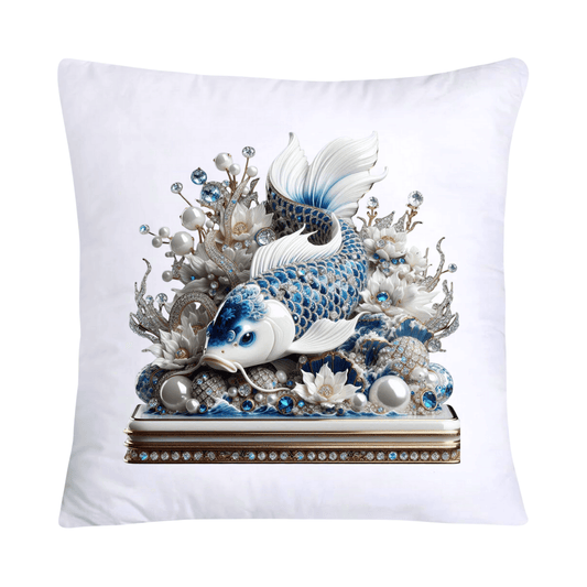 Blue Willow Stunning Koi Fish Pillow Covers 18x18-5159