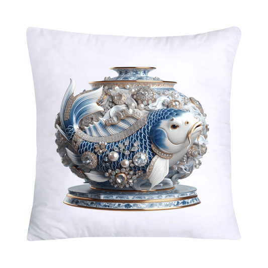 Blue Willow Stunning Koi Fish Pillow Covers 18x18-5125