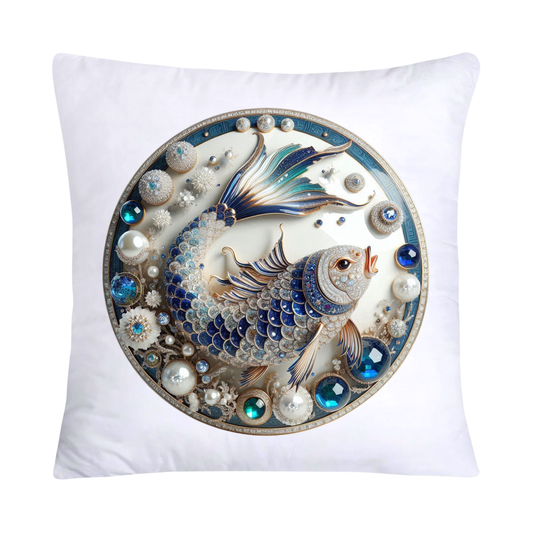 Blue Willow Stunning Koi Fish Pillow Covers 18x18-5077