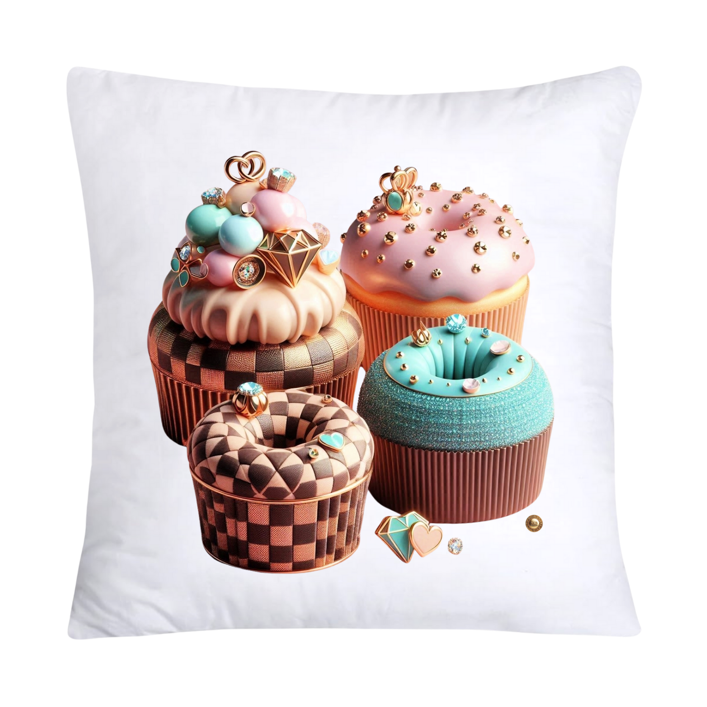 18x18 Pastel Cupcakes Donuts and Candy Pillow Covers-1422