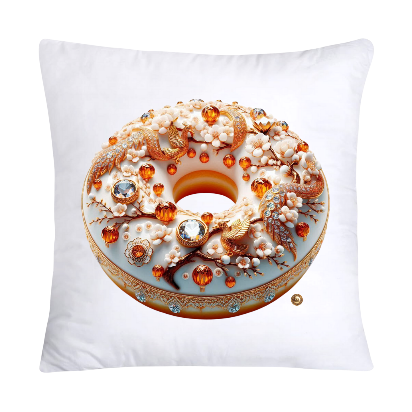Orange Willow Donut 18x18 Throw Pillow Covers-2214