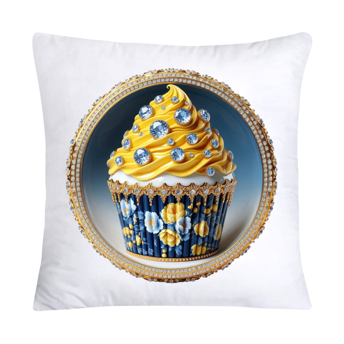Blue and Yellow Willow 18x18 Chinoiserie Cupcake Throw Pillow Covers-5048