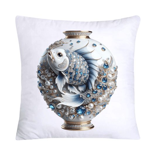 Blue Willow Stunning Koi Fish Pillow Covers 18x18-5126