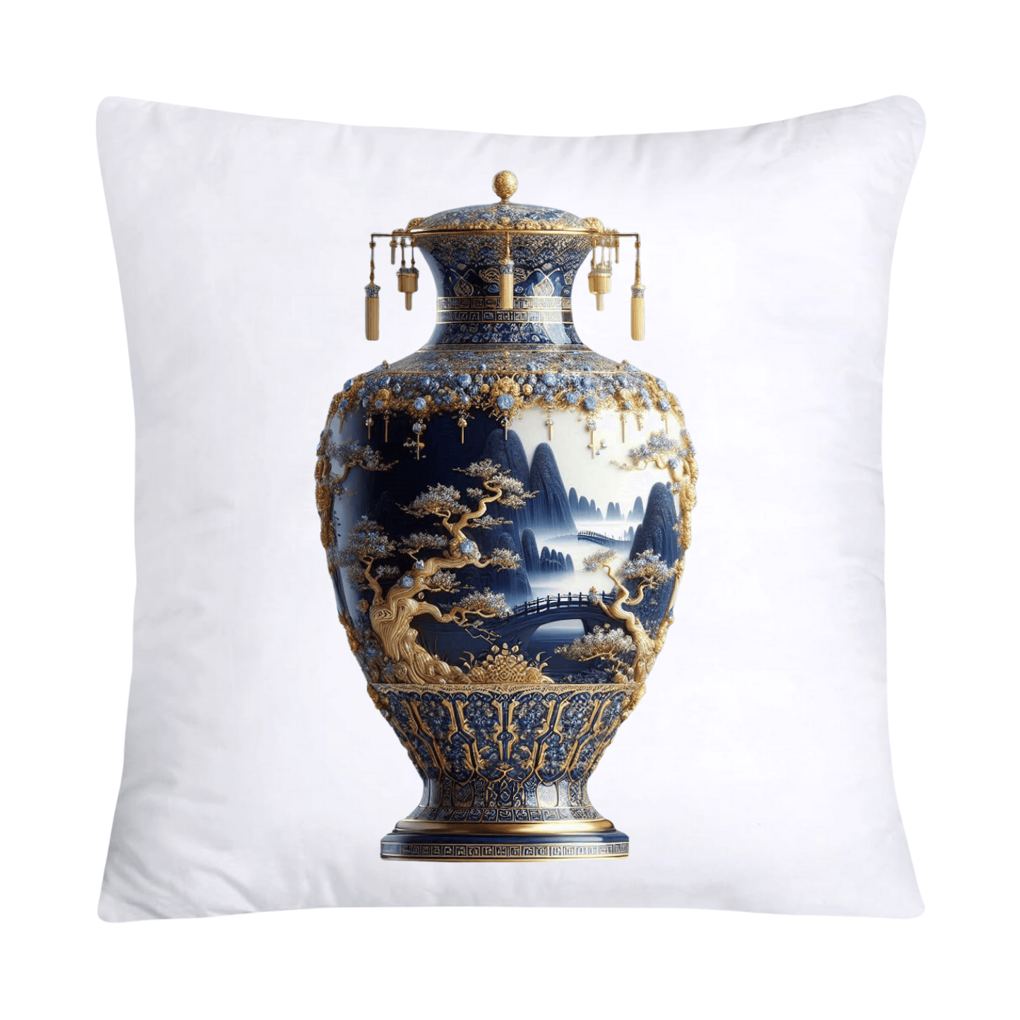 Blue and White Willow Ginger Jar Pillow Covers-97
