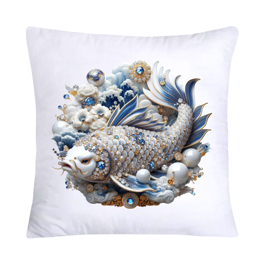Blue Willow Stunning Koi Fish Pillow Covers 18x18-5088